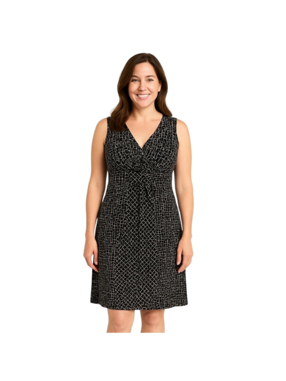 Ann Taylor Black White Cross Front Dress Small